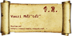 Vaszi Máté névjegykártya