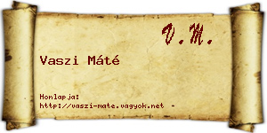 Vaszi Máté névjegykártya